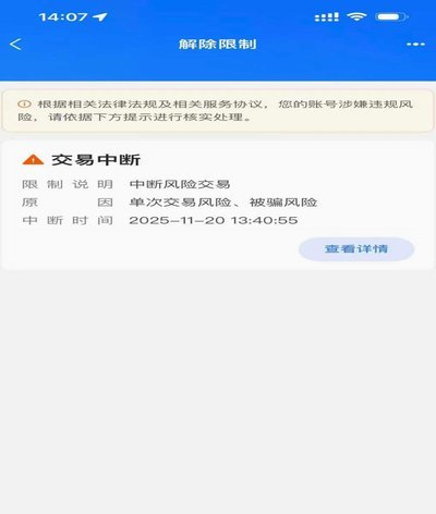 支付宝限制支付功能怎么办